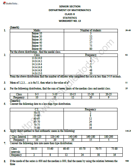 statistics-class-10-printable-worksheets